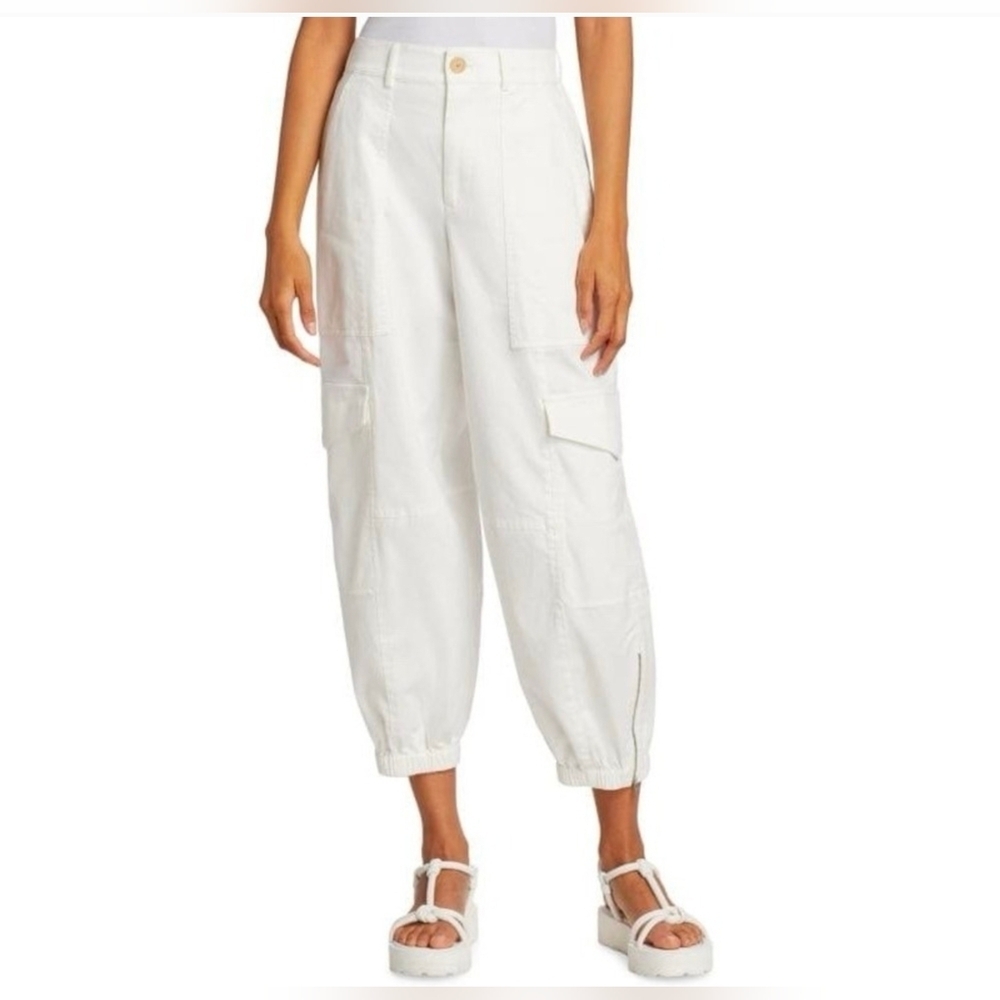 ATM Anthony Thomas Melillo Pants Women's 8 Washed Cotton Twill Cargo Wide Jogger